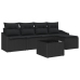 Conjunto de Sofás de Jardín  Set de 6 Negro