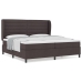 Cama con somier y colchón  Marrón Oscuro 200x200 cm Tela