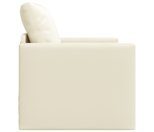 Sofá cama 2 en 1 crema 74x77x81 cm cuero sintético