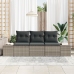 Conjunto de sofá de jardín de 3 piezas con cojines gris ratán sintético