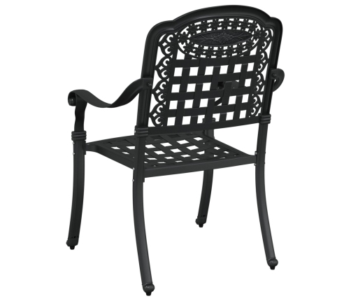 Sillas de jardín  2 pcs negras de aluminio fundido