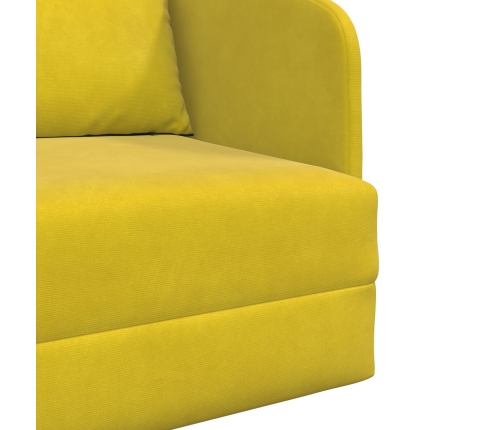 Sofá Cama  2-en-1 Amarillo 65x80x83 cm de Terciopelo