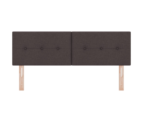 Cabecero de  con botones capitoné marrón oscuro 140 cm de tela