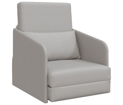 Sofá Cama de Piso  2 en 1 Gris Claro 65x80x83 cm Tela