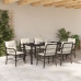 Set de comedor de jardín de 7 piezas  con cojines Marrón polirratán