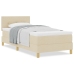 Cama con Somier y Colchón Crema 90x200 cm Tela