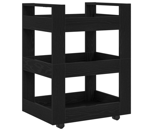 Carro de Cocina  Roble Negro 60x45x80 cm Madera Engineered