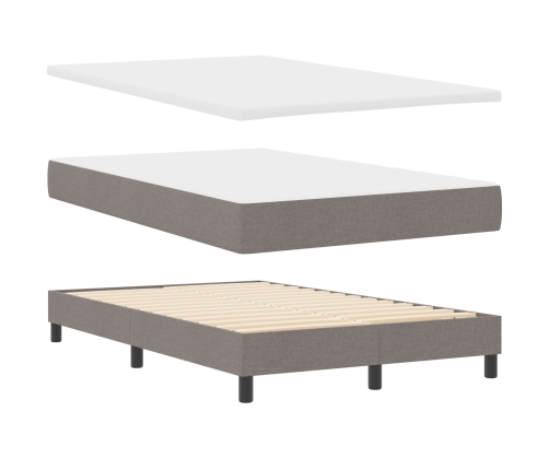 Cama con base  con colchón y banco taupe 120x200 cm de tela
