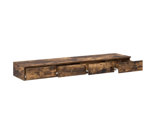 Mesa de Noche  Roble Ahumado Madera Durable 160 x 36.5 x 16.5 cm