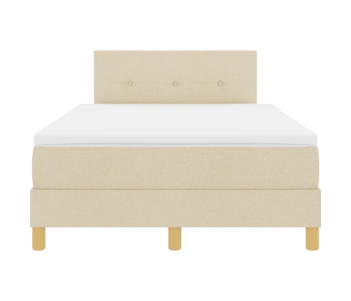 Cama con Somier  con Colchón Crema 120x200 cm Tela