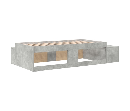 Estructura de Cama de Almacenamiento Gris Concreto 100x200 cm