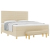 Cama Box Spring  con Colchón y Banco Crema 180x200 cm Tela