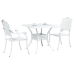 Conjunto de Bistro de Jardín de 3 Piezas  Blanco de Aluminio Fondido