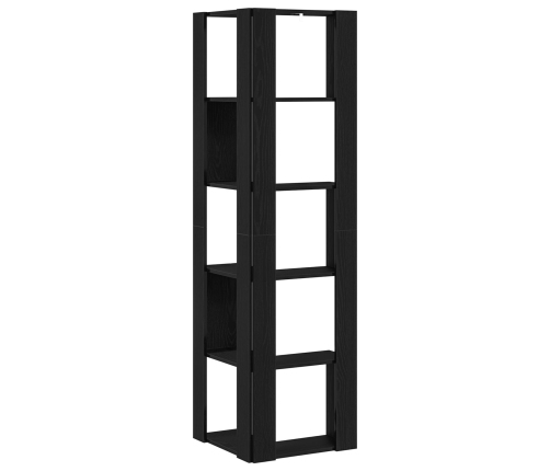 Estante Esquinero  de 5 Niveles en Roble Negro 50x50x179 cm de Madera