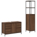 Juego de Muebles de Baño de 2 Piezas  en Madera de Roble Marrón