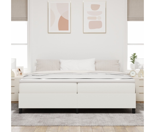 Cama de muelles  Crema 200x200 cm Tela pana