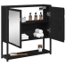 Espejo-Cabinet para Baño Roble Negro 60x16x60 cm Madera de ingeniería