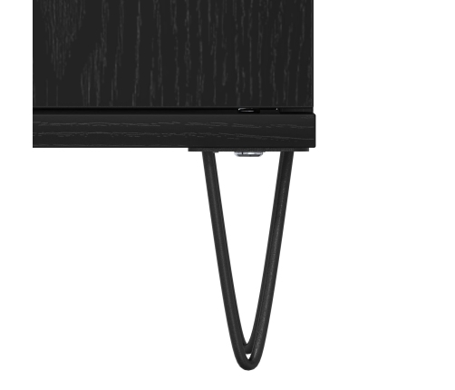 Gabinete de lavabo para baño  Negro Roble 58x33x60 cm Madera elaborada