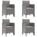 Silla de Jardín  Juego de 4 Gris claro, cojines taupe