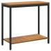 Mesa de Exterior  Natural y Negra 35x80x75 cm de Madera Sólida y Acero