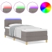 Cama Box Spring  con Colchón y LED Taupe 100x200 cm Tela