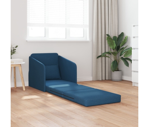 Sofá Cama de Suelo  2 en 1 Azul 65x80x83 cm Tela