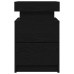 Cabinet de Noche  con Luces LED 2 pcs Negro Roble 35x39x55 cm