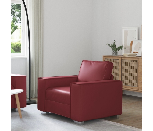 Sillón  Rojo Vino 59 cm de Cuero Sintético