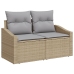 Conjunto de Comedor para Jardín de 7 Piezas con Cojines Beige Poliratán Acacia