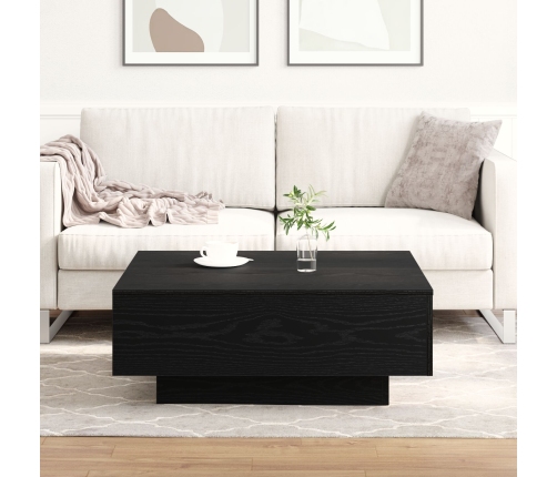 Mesa de Café  Negra de Roble 80x80x31 cm de Madera Ingenierizada