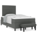 Cama con Somier con Colchón y Banco Gris Oscuro 120x200 cm Tela