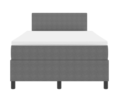 Cama con Box Spring con Colchón Gris Claro 120x200 cm Tela de Pana
