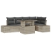 Juego de sofá para jardín  6 piezas Beige, Gris