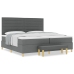 Cama con somier  con colchón y banco gris oscuro 200x200 cm de tela