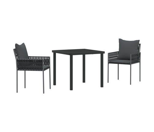 Conjunto de 2 Negro Ratán sintético 54x61x83 cm Duradero