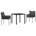 Conjunto de 2 Negro Ratán sintético 54x61x83 cm Duradero