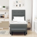 Cama Box Spring con Colchón y Banco Gris Oscuro 90x200 cm Tela