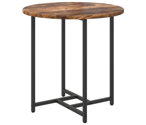 Mesa Lateral  2 pcs Madera de Roble Ahumada, Madera Ingenierizada y Metal