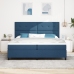 Cama con sommier  con colchón y LED azul 200x200 cm de tela