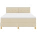 Cama con Box Spring  y Colchón Crema 140x200 cm Tela