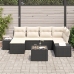 Conjunto de Sofá de Jardín  Conjunto de 7 Negro y crema