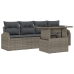 Conjunto de Sofá de Jardín  5 Piezas Gris Ratán, Poliéster