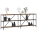 mesa consola  de madera vieja 200x30x75 cm en madera compuesta y acero