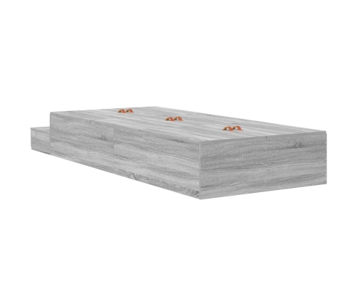 Marco de Cama con Almacenamiento  Gris sonoma Madera elaborada