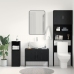 Armario de Lavabo de Baño  Roble Negro 80x33x60 cm Madera Contrachapada
