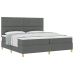 Cama con Box Spring y Colchón Gris Oscuro 200x200 cm Tela