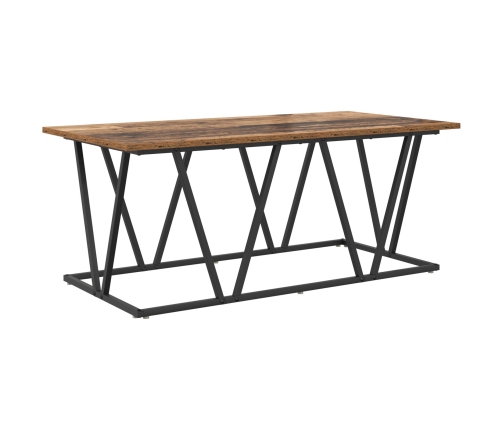 Mesa de café de madera reciclada 100x50x40 cm de madera de ingeniería y metal