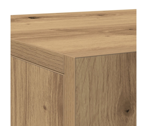 Sideboard  con 3 puertas de roble artesano 90x34x80 cm de madera elaborada