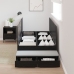 Cama con Almacenamiento  Roble Negro Madera Resistente