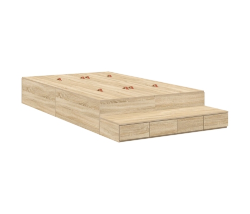 Estructura de cama con almacenamiento  Roble de Sonoma
